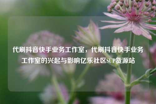 代刷抖音快手业务工作室，代刷抖音快手业务工作室的兴起与影响亿乐社区SUP货源站  第1张